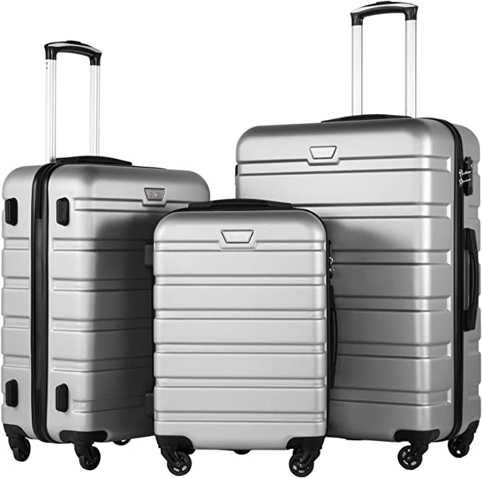 3 piece gray luggage set