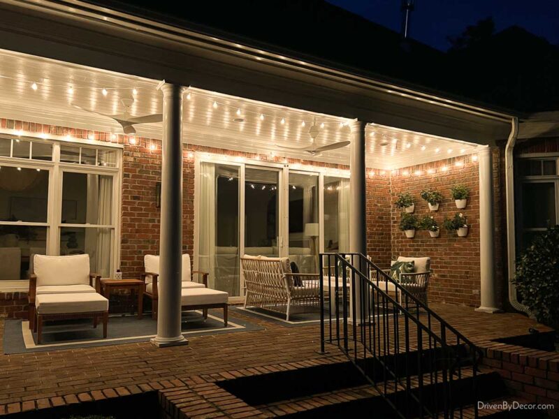 Simple Tips for Hanging String Lights on Your Covered Patio Driven by Decor
