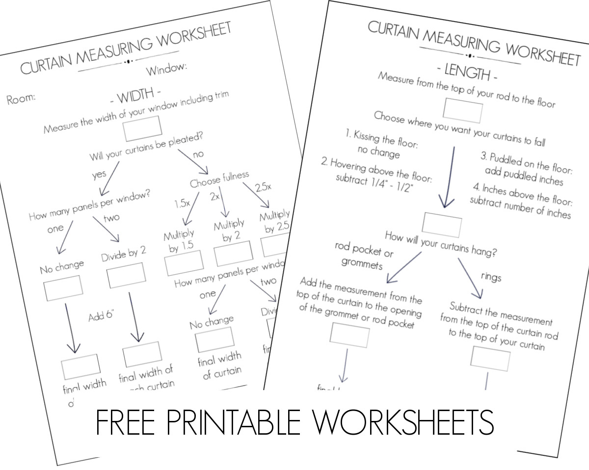 Free printable curtain measuring worksheet