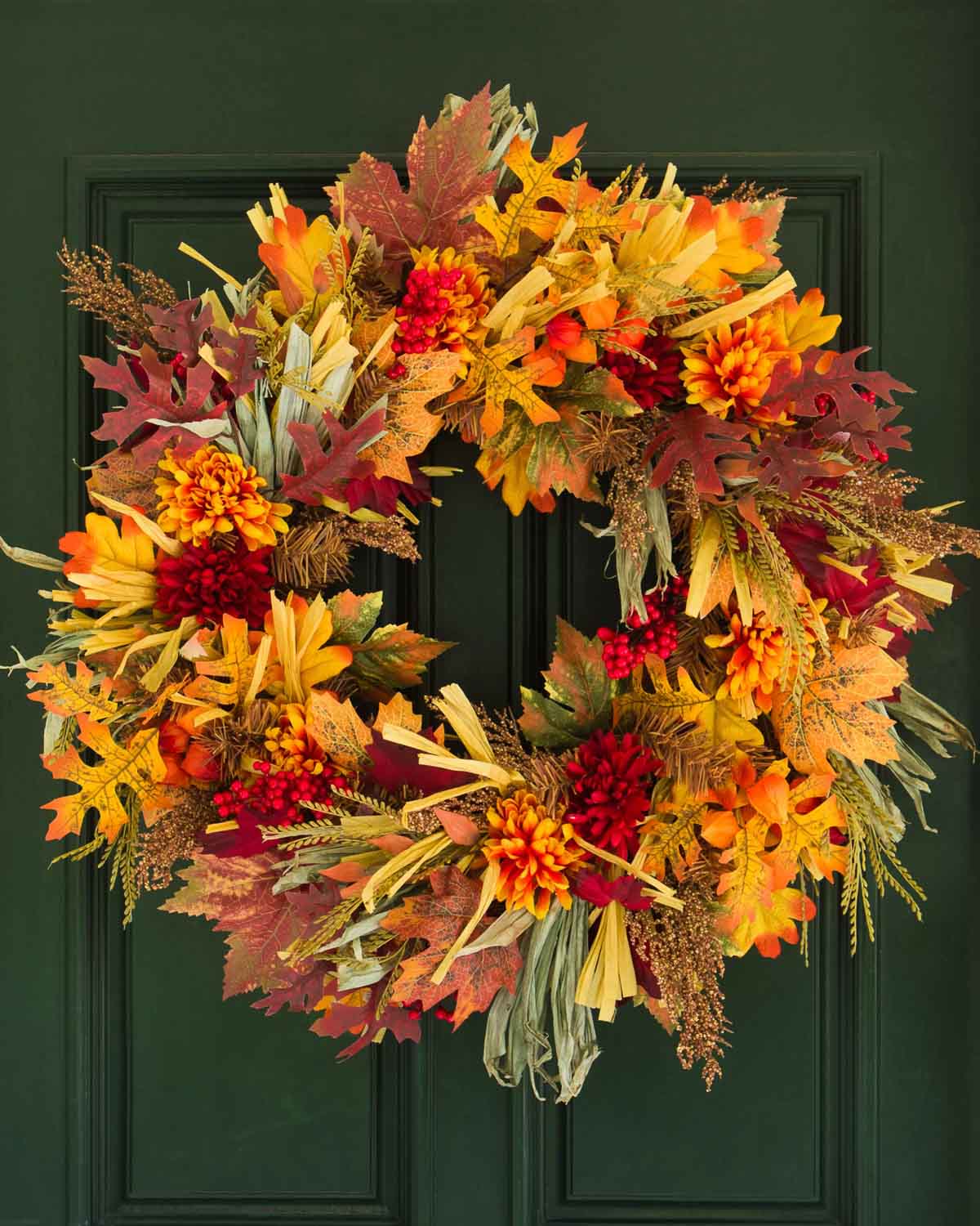 Large 30" fall wreath in autumnal colors
