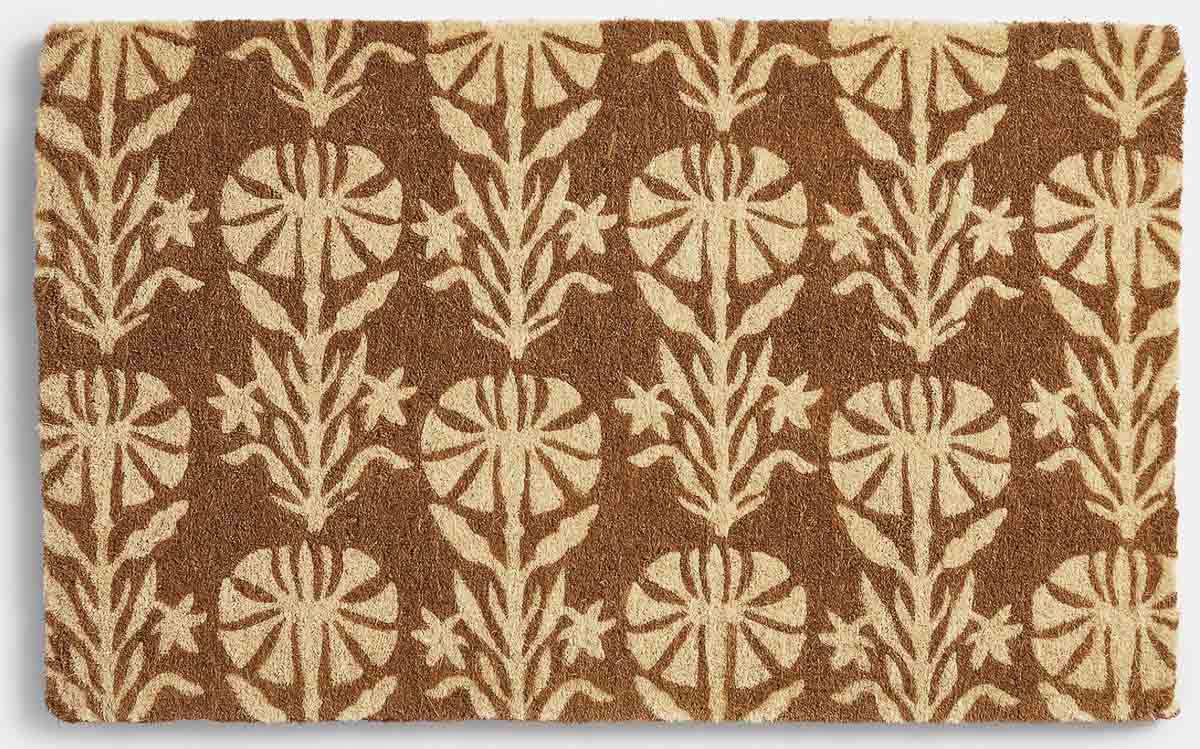 Fall patterned coir doormat