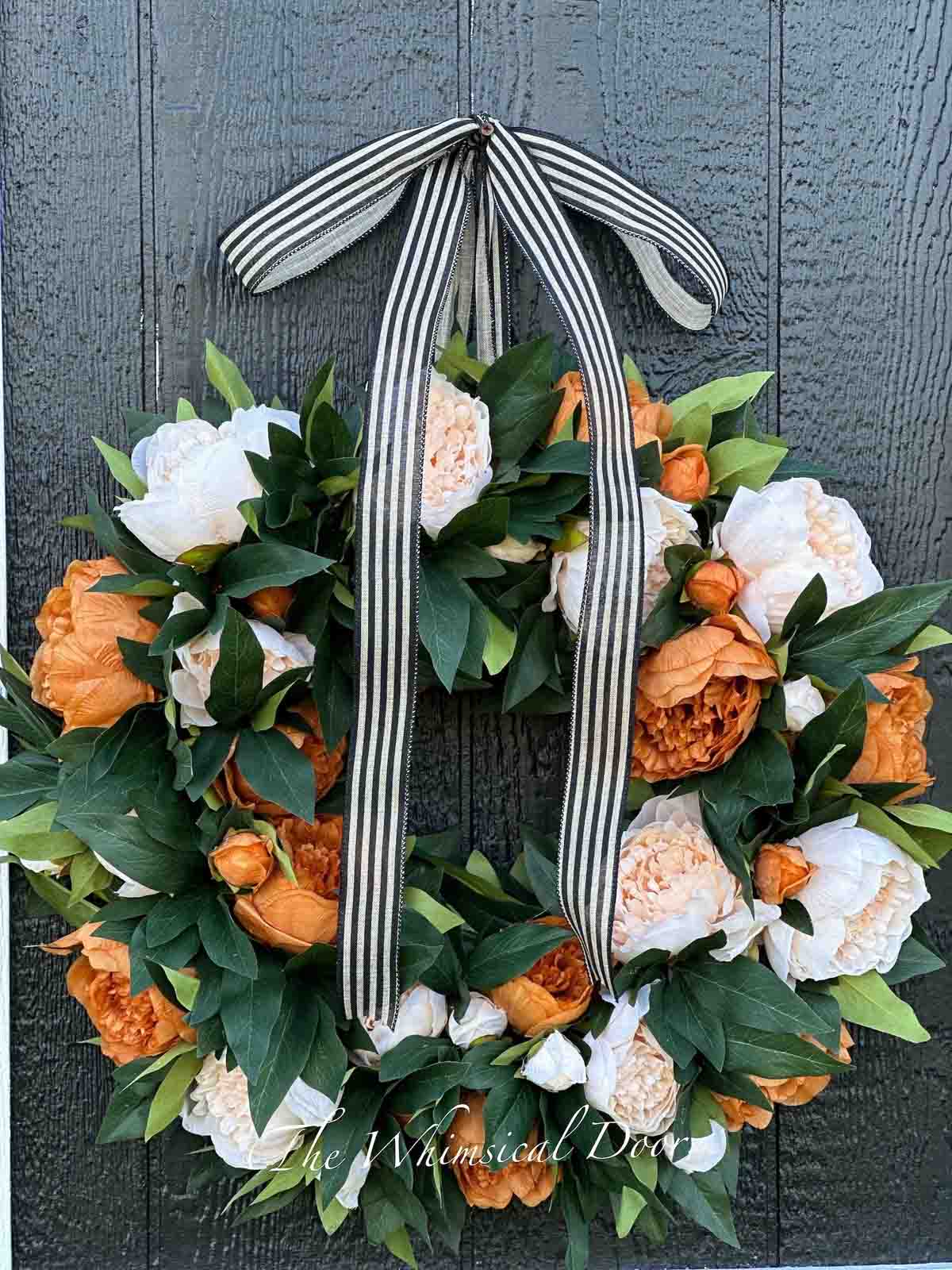 Fall peony wreath
