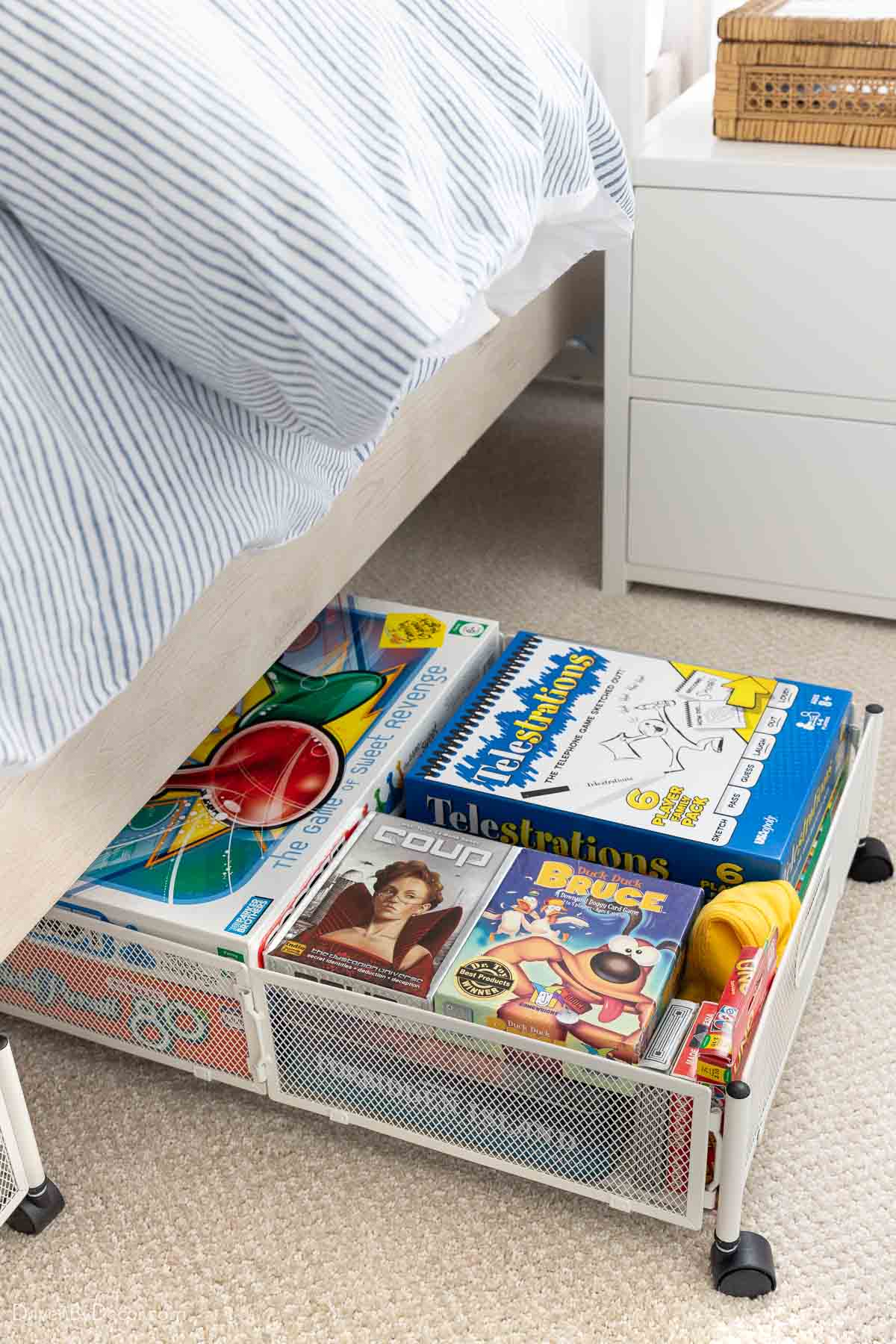 Rolling under bed storage