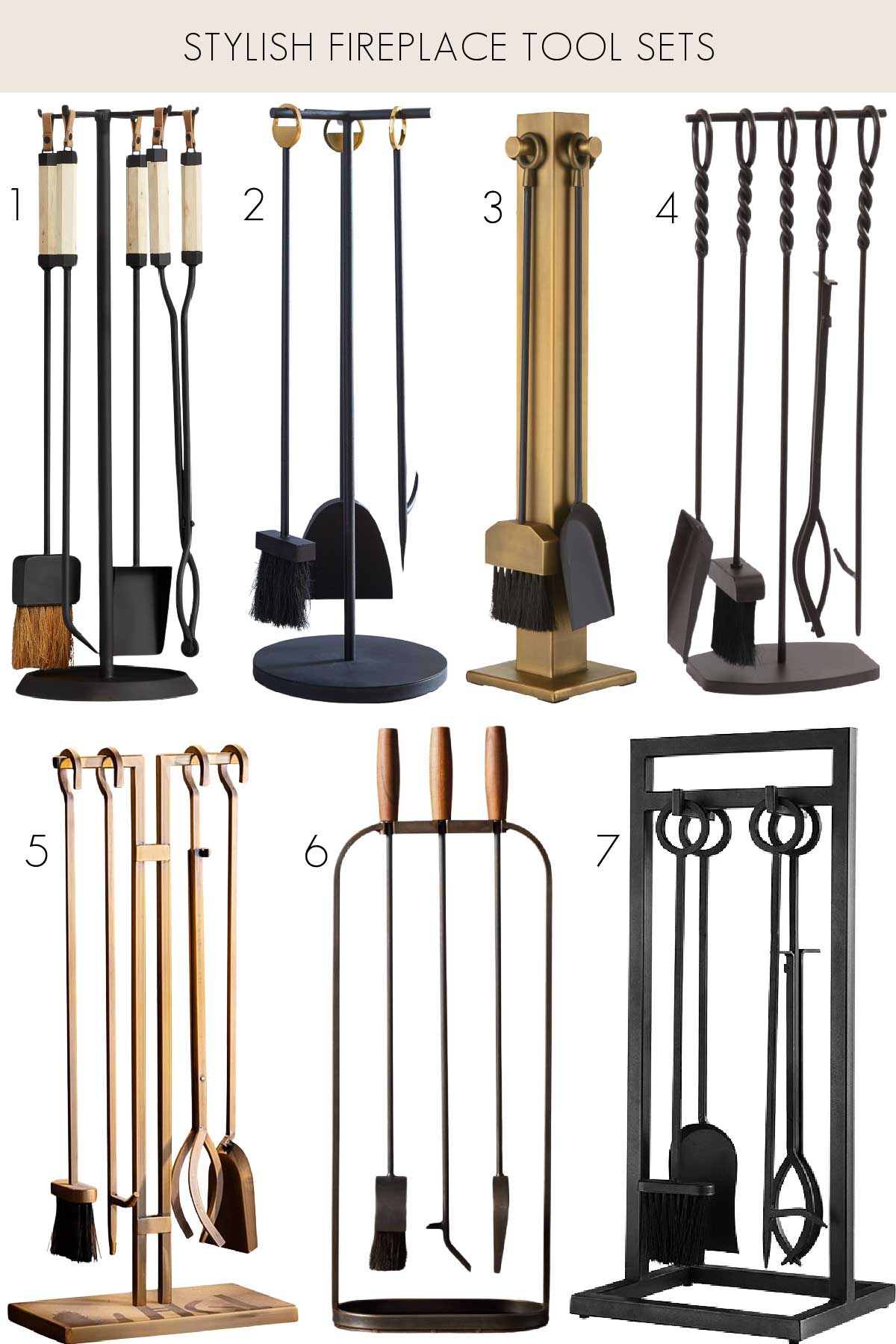 7 stylish fireplace tool sets