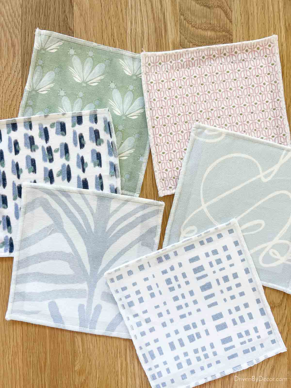 A Fabulous Wallpaper Source, A Simple Tip for Elevating the Look of Your Bathroom, + 15 Way Day Must-Haves Fabric sample options for custom shower curtains