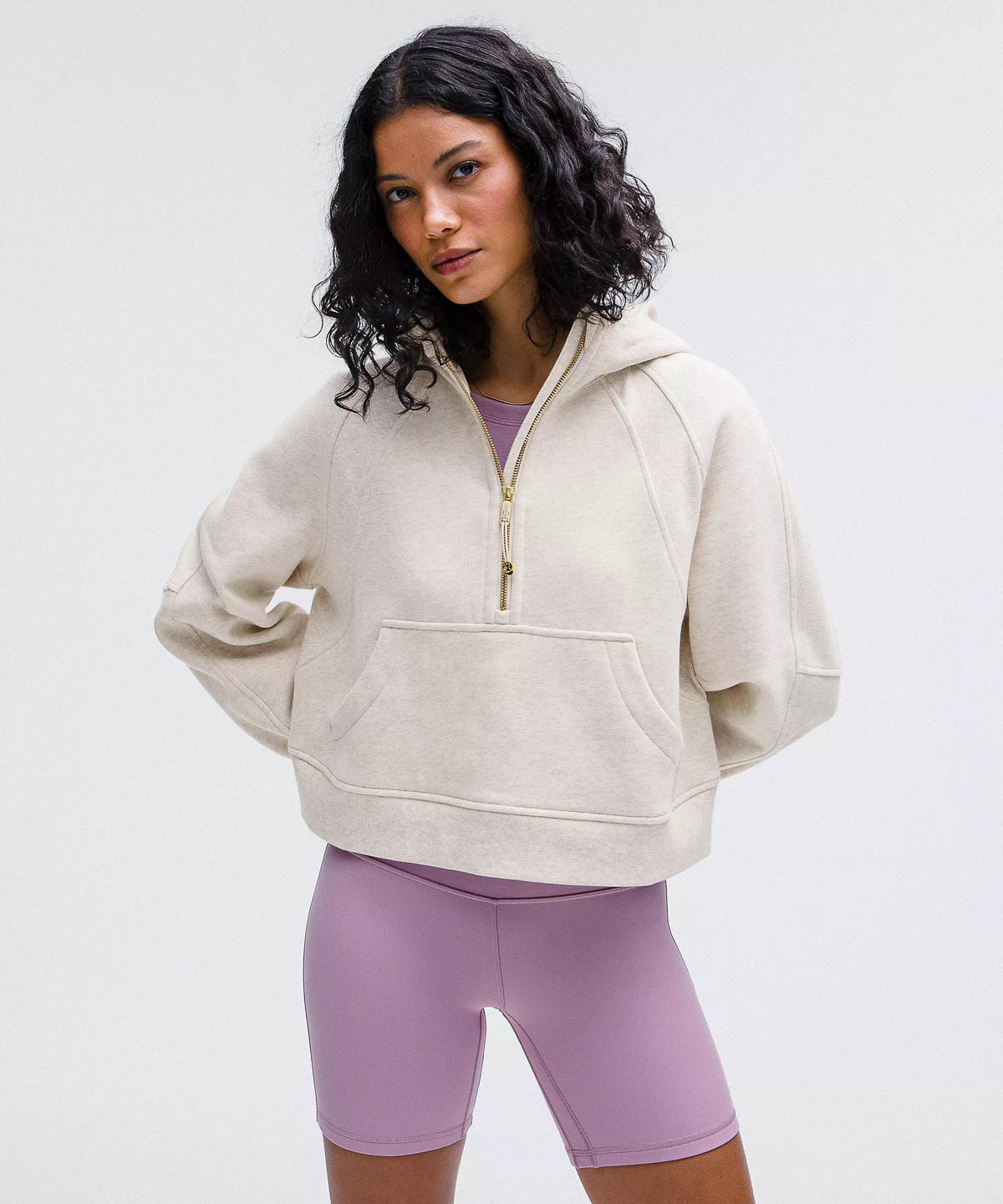 Lululemon white half zip hoodie