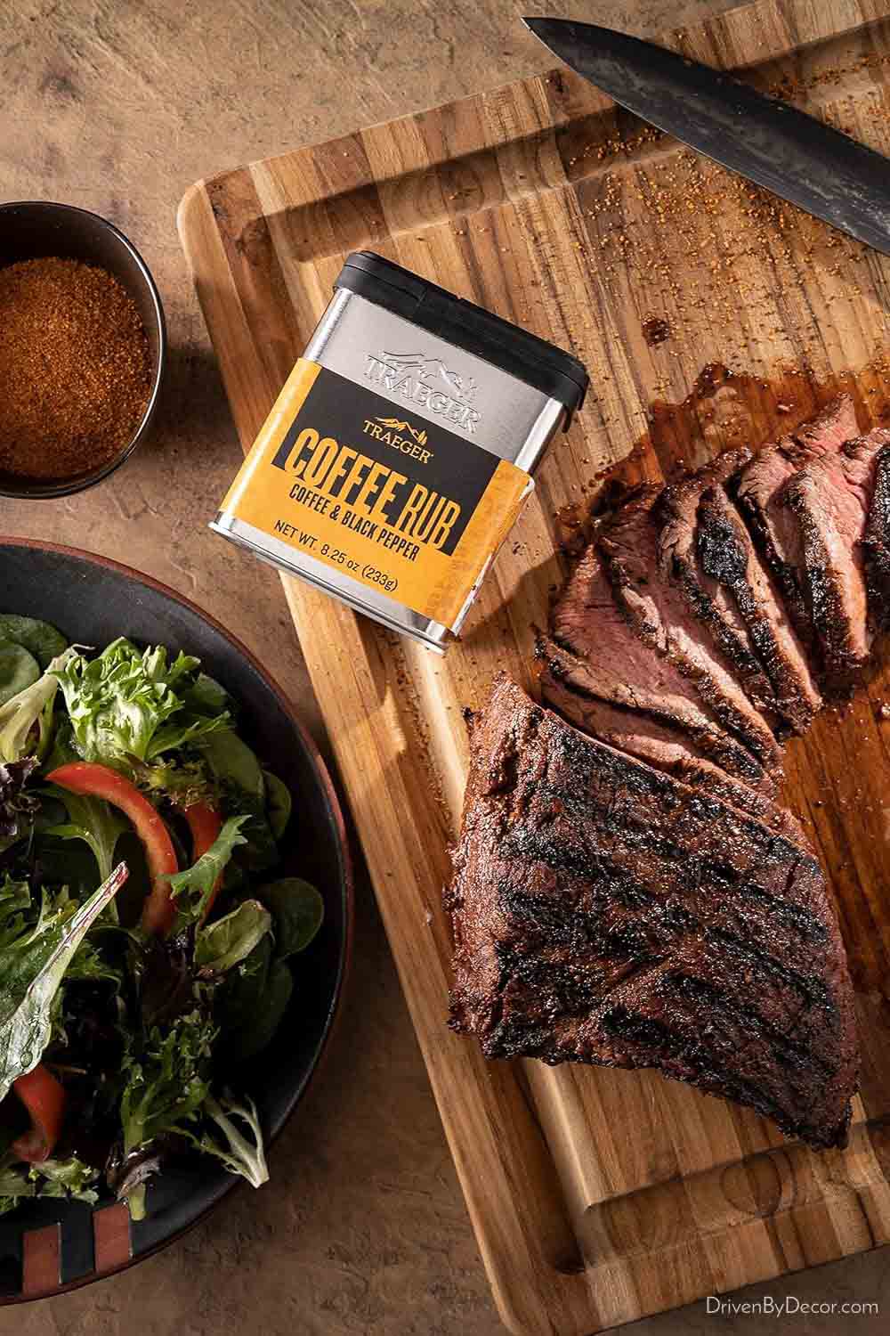 Coffee and black pepper rub for grilling