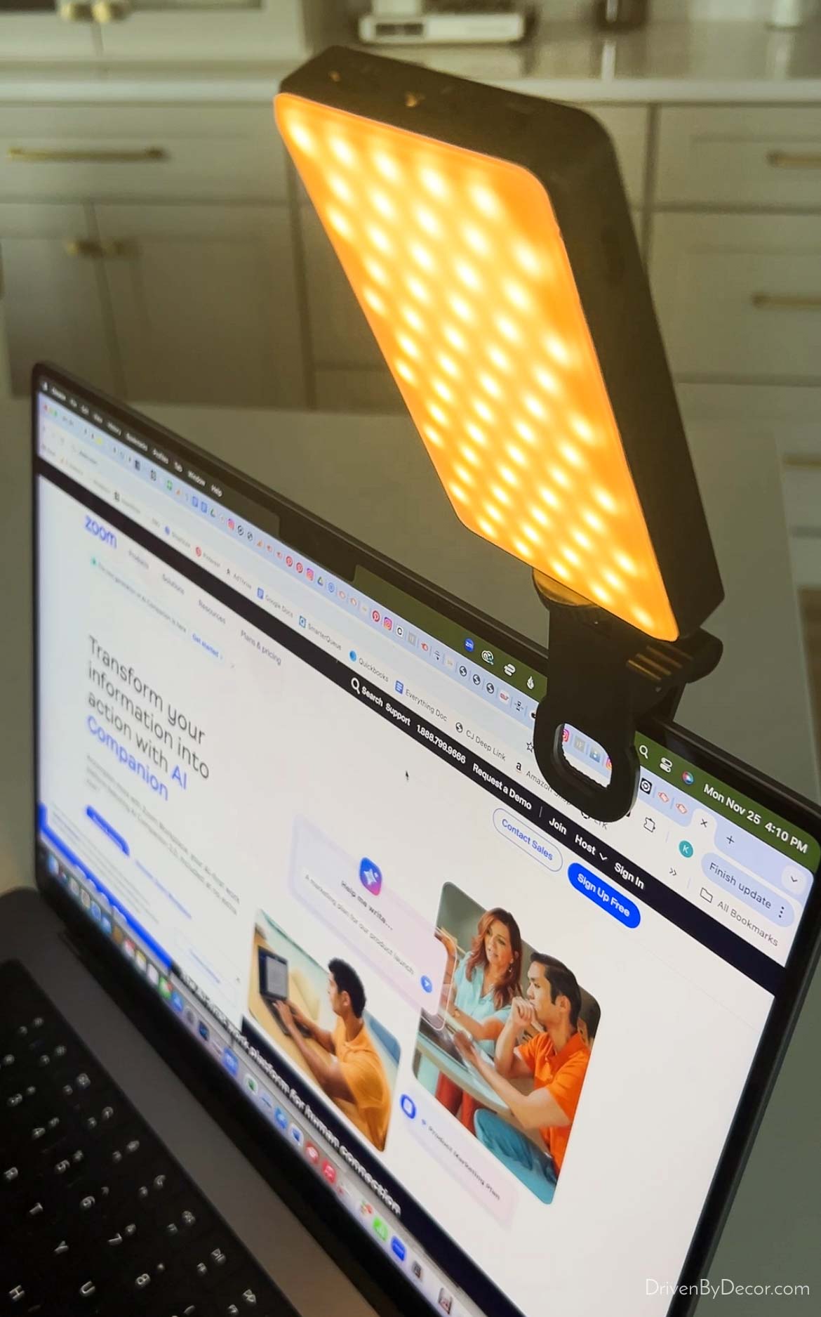 Christmas wish list gift idea of a selfie light. Perfect for working from home and taking zoom calls!
