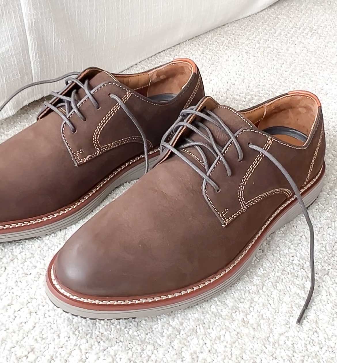 Pair of brown dressy casual shoes