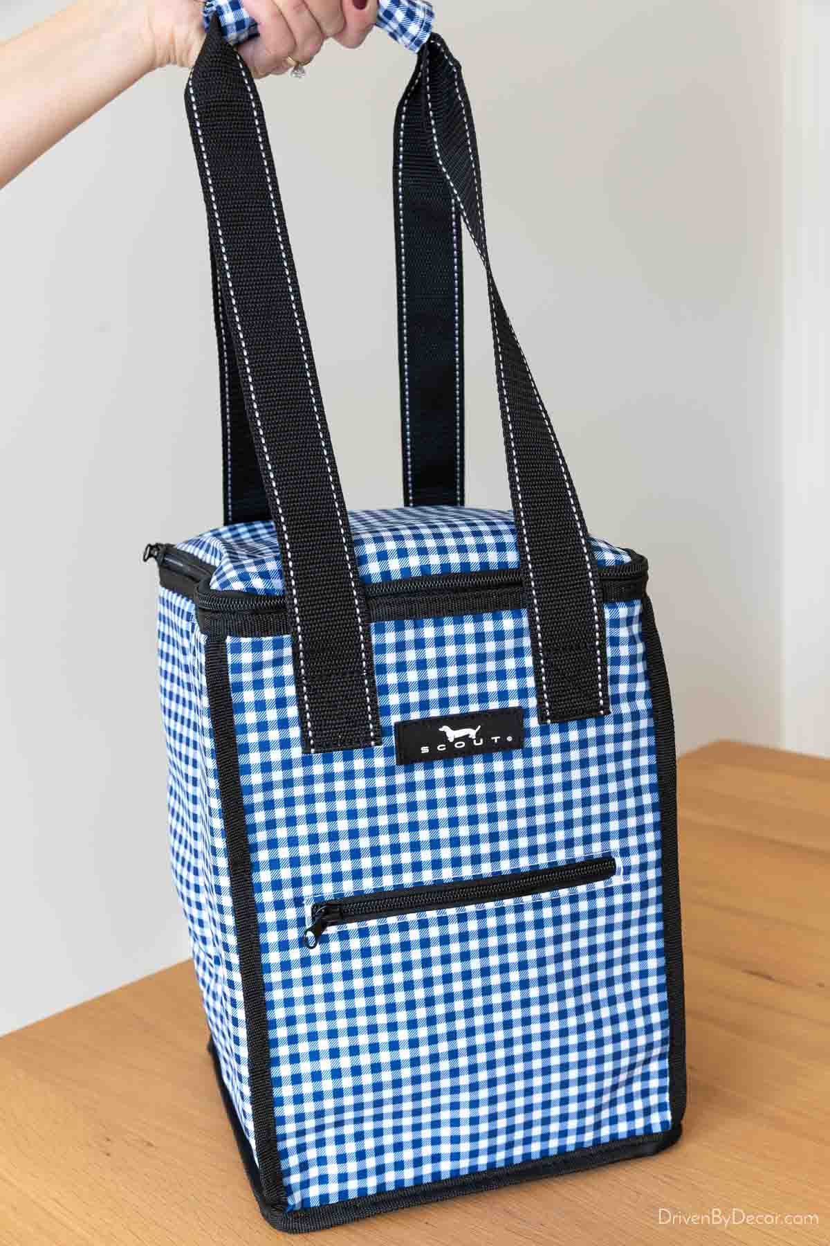 Scout soft cooler in blue gingham - makes a great gift!