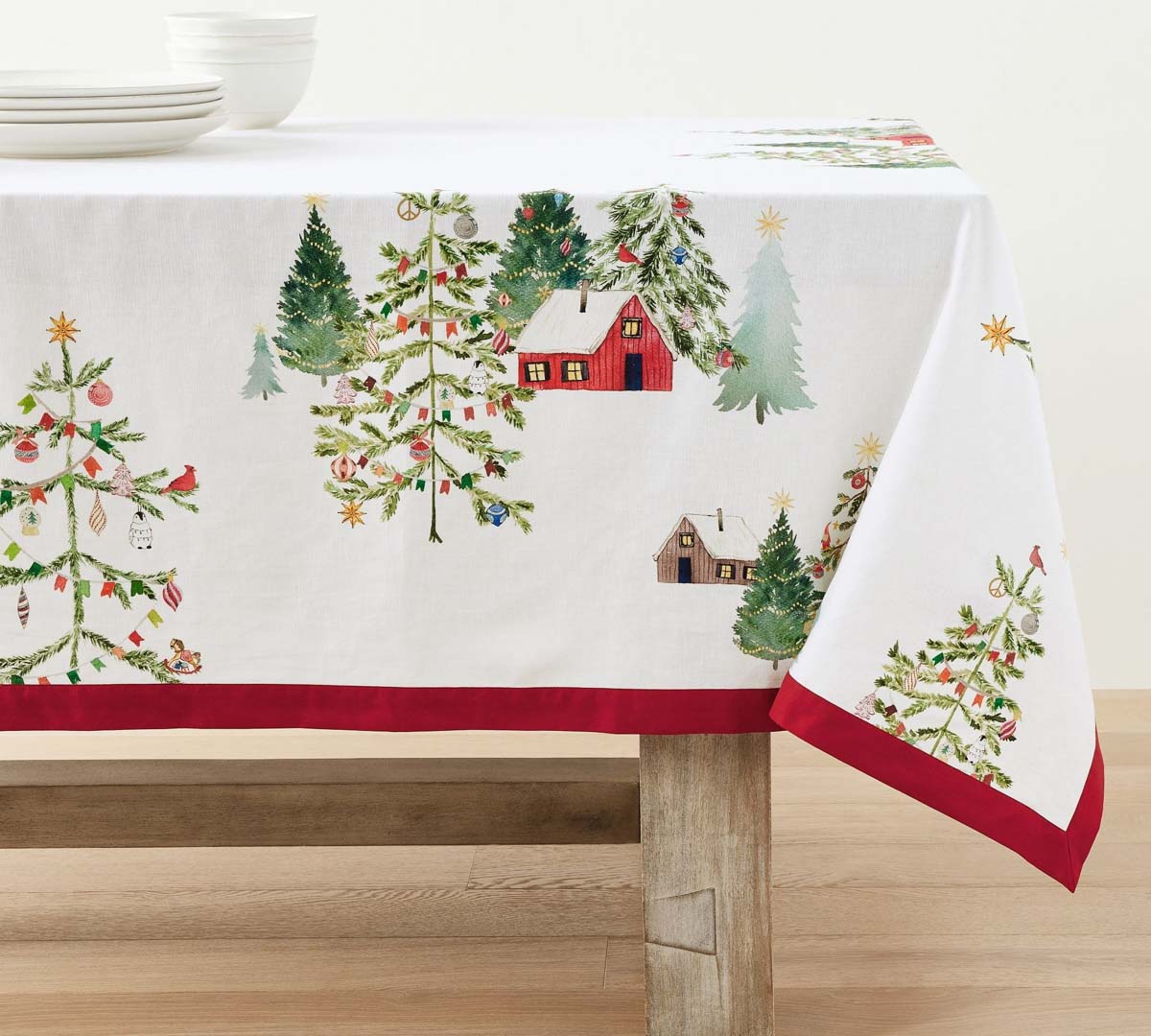 Christmas scene tablecloth