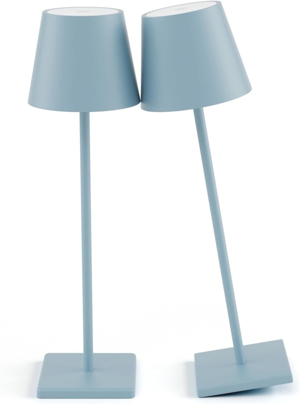 Light blue cordless table lamps