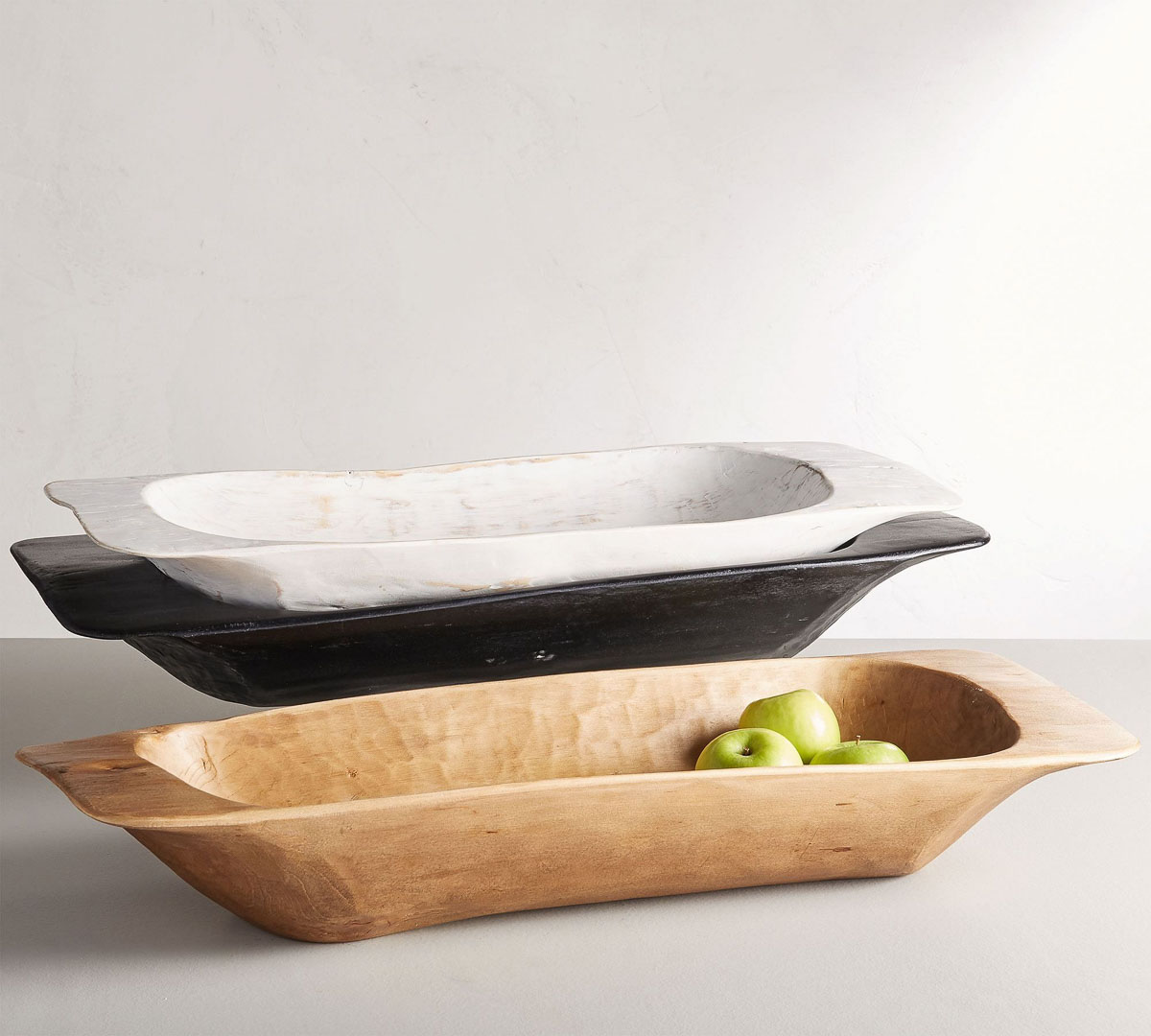 Dough bowls that could be used for dining table centerpieces