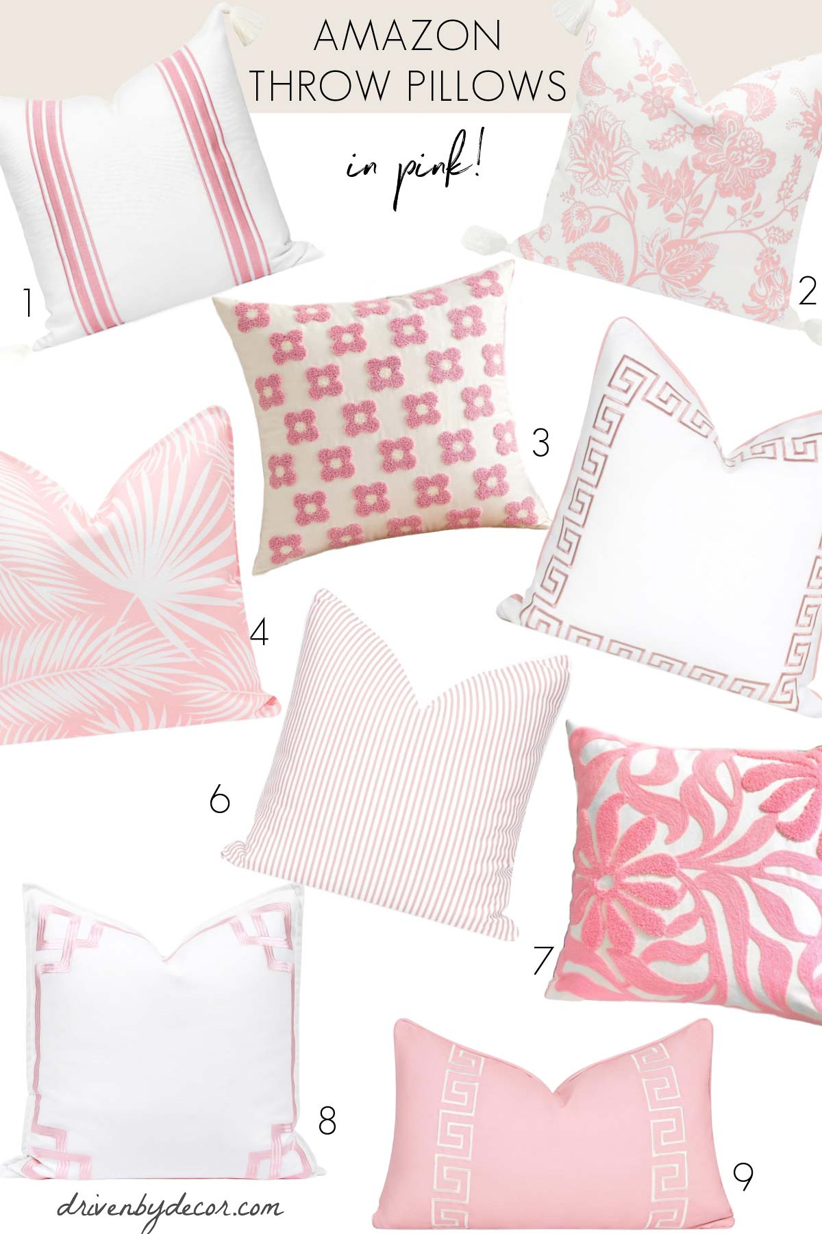 Budget throw pillows in green