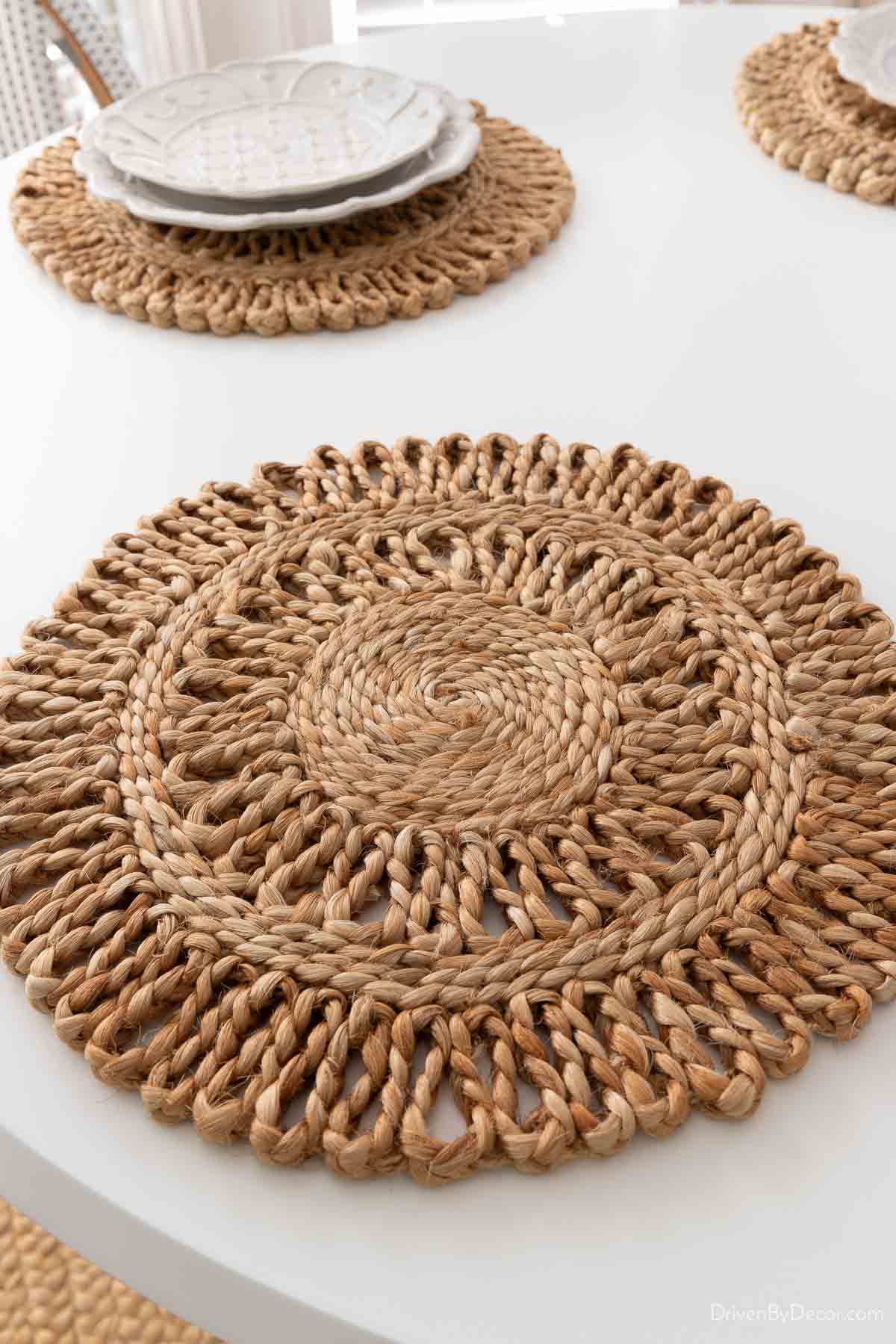 Affordable round woven placemats
