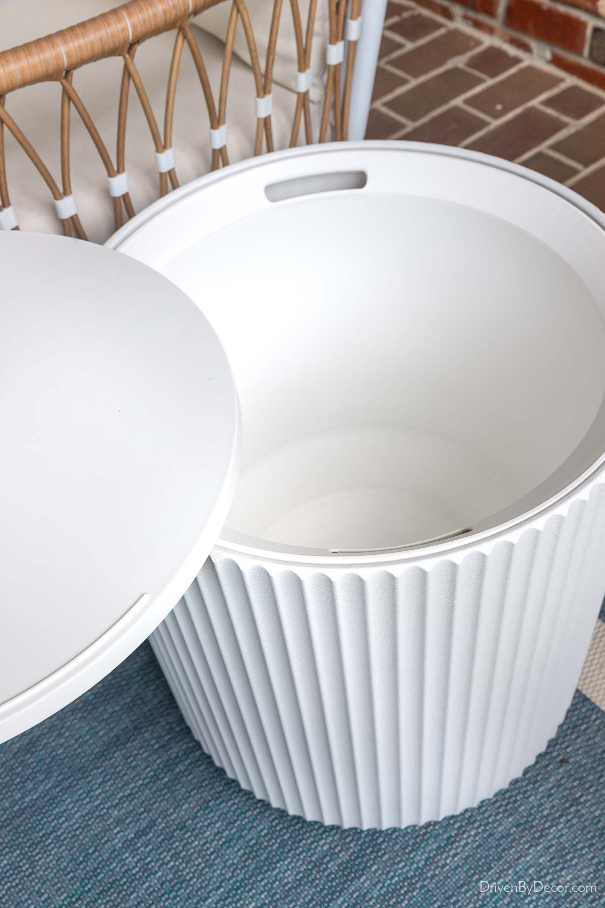 Side table with storage space inside