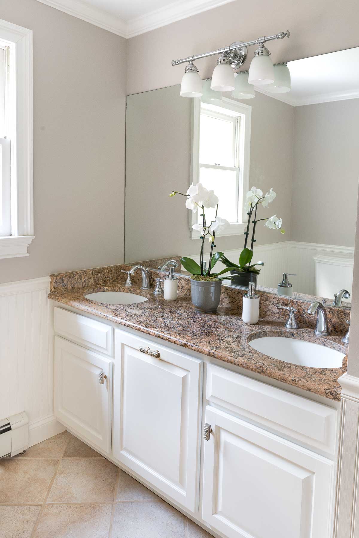 Painted bathroom vanity