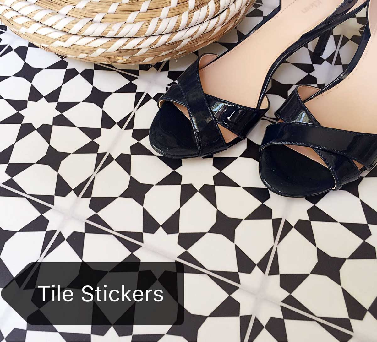Black and white patterned vinyl decals