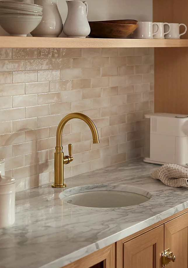 Kohler Studio McGee bar faucet in vibrant brushed gold