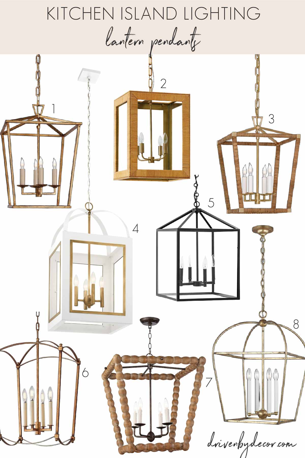 Kitchen island lighting - lantern pendants