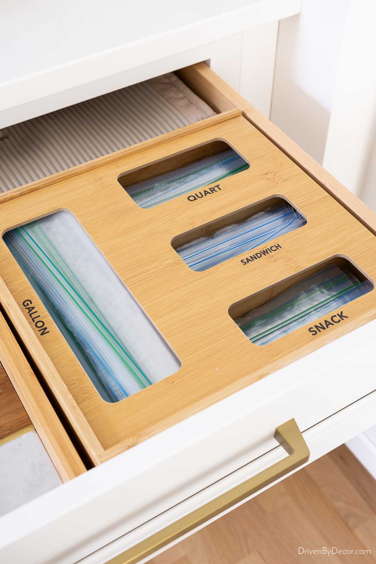 Bamboo baggie organizer
