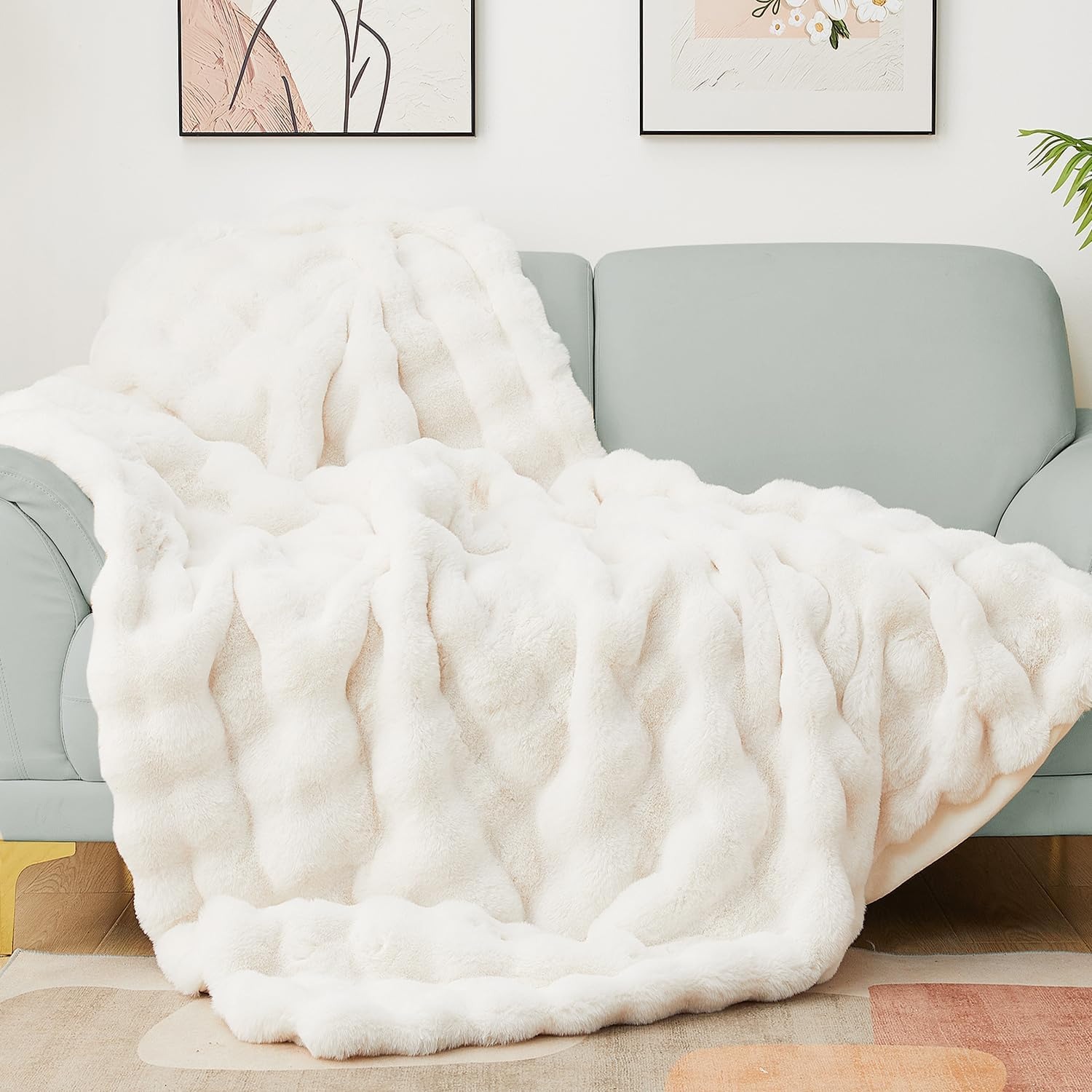 Faux fur throw