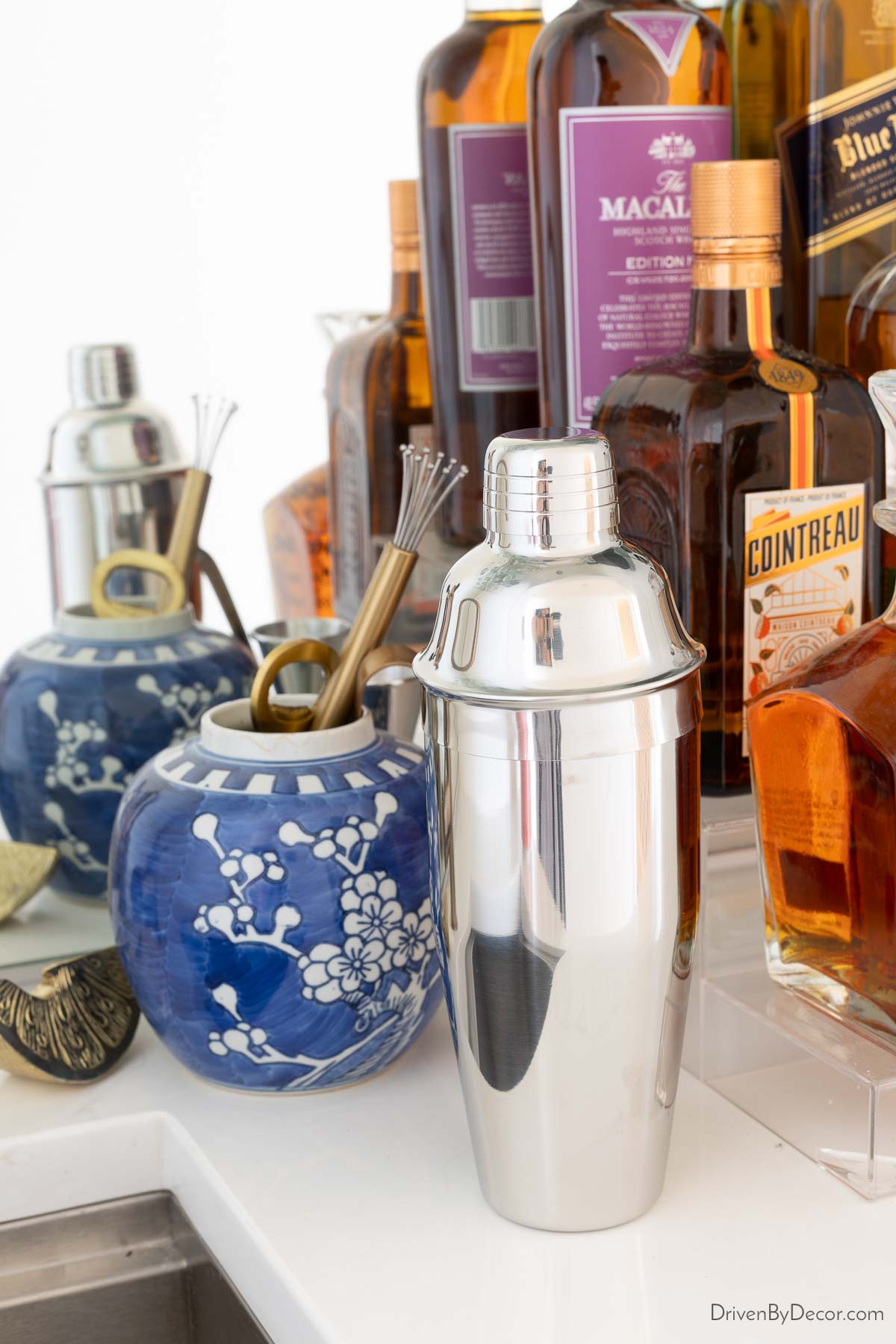 Cocktail shaker at bar