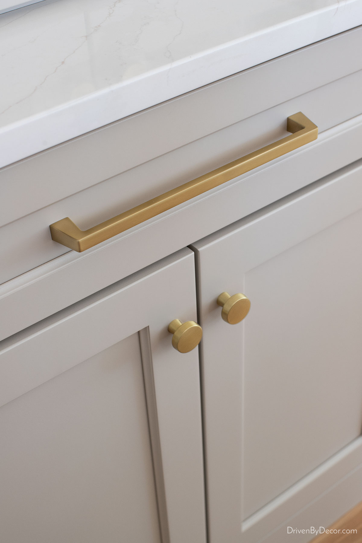 The cabinet pulls and knobs used on our kitchen coffee bar