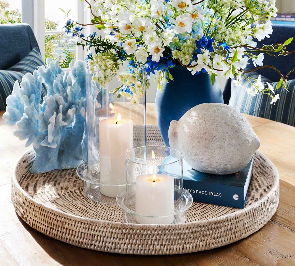 Decor on a round coffee table