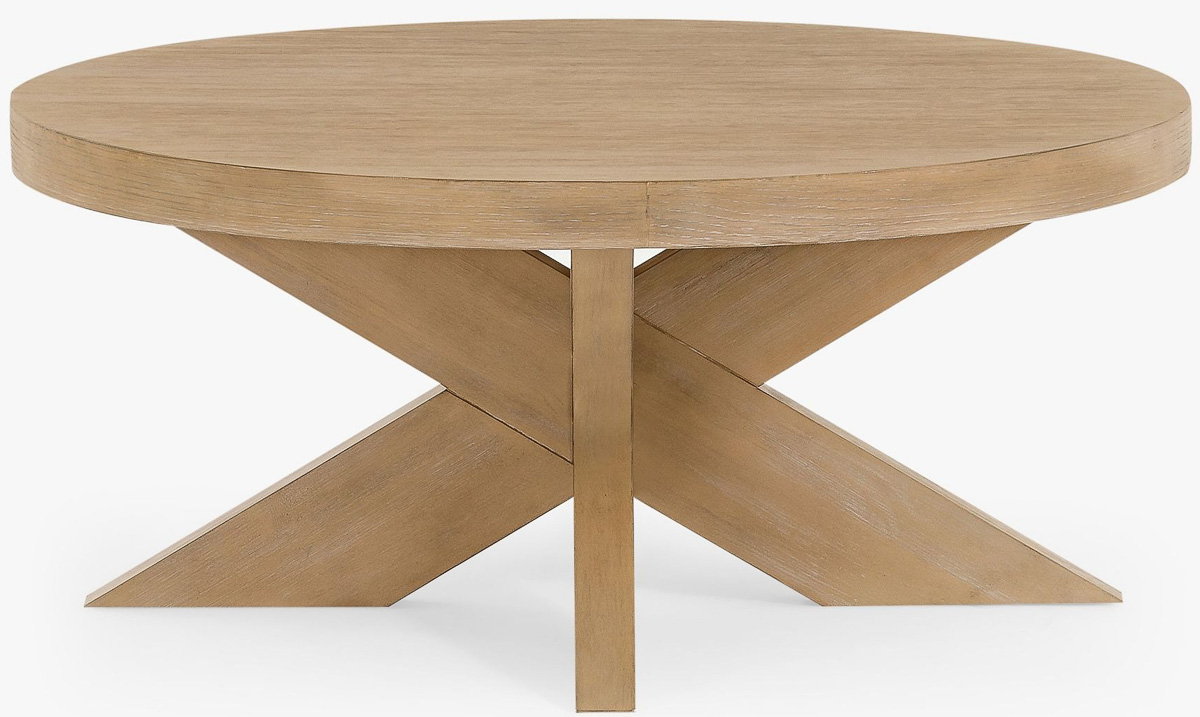 Round modern farmhouse coffee table