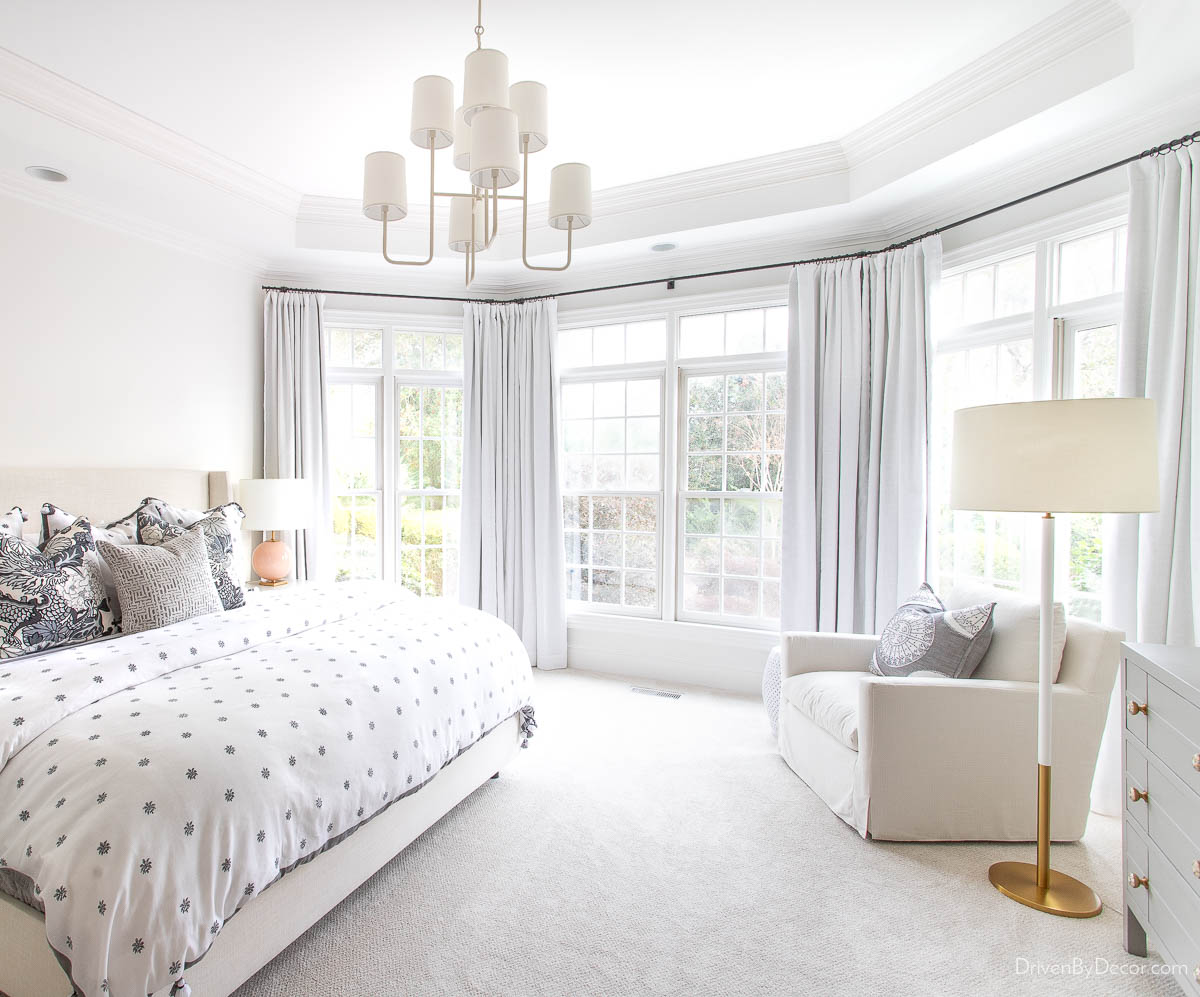 Bay window bedroom curtain rods