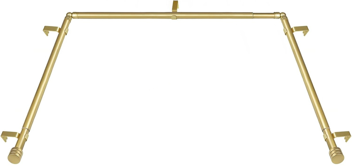 Bay window curtain rod set