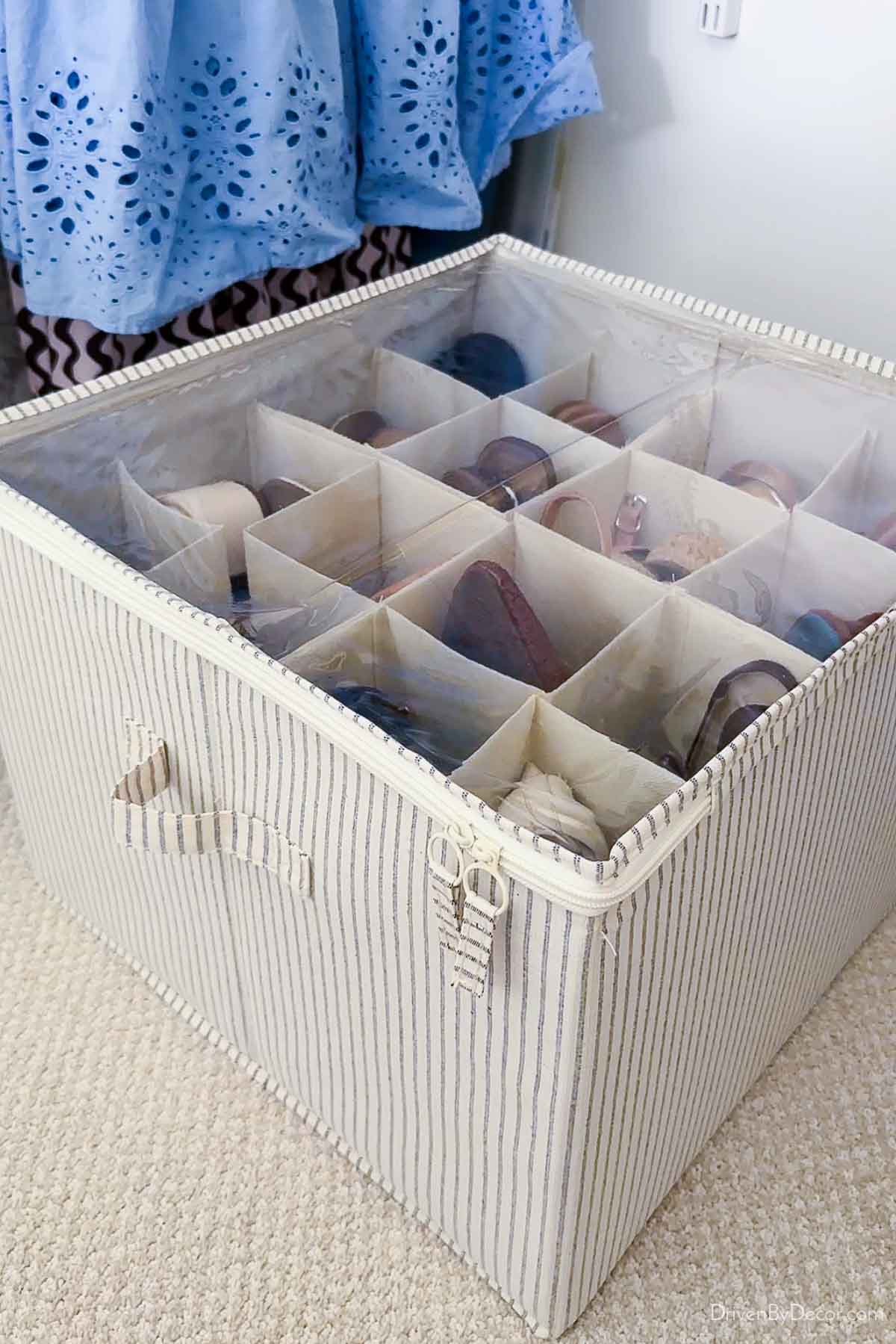 Shoe organizer with adjustable dividers