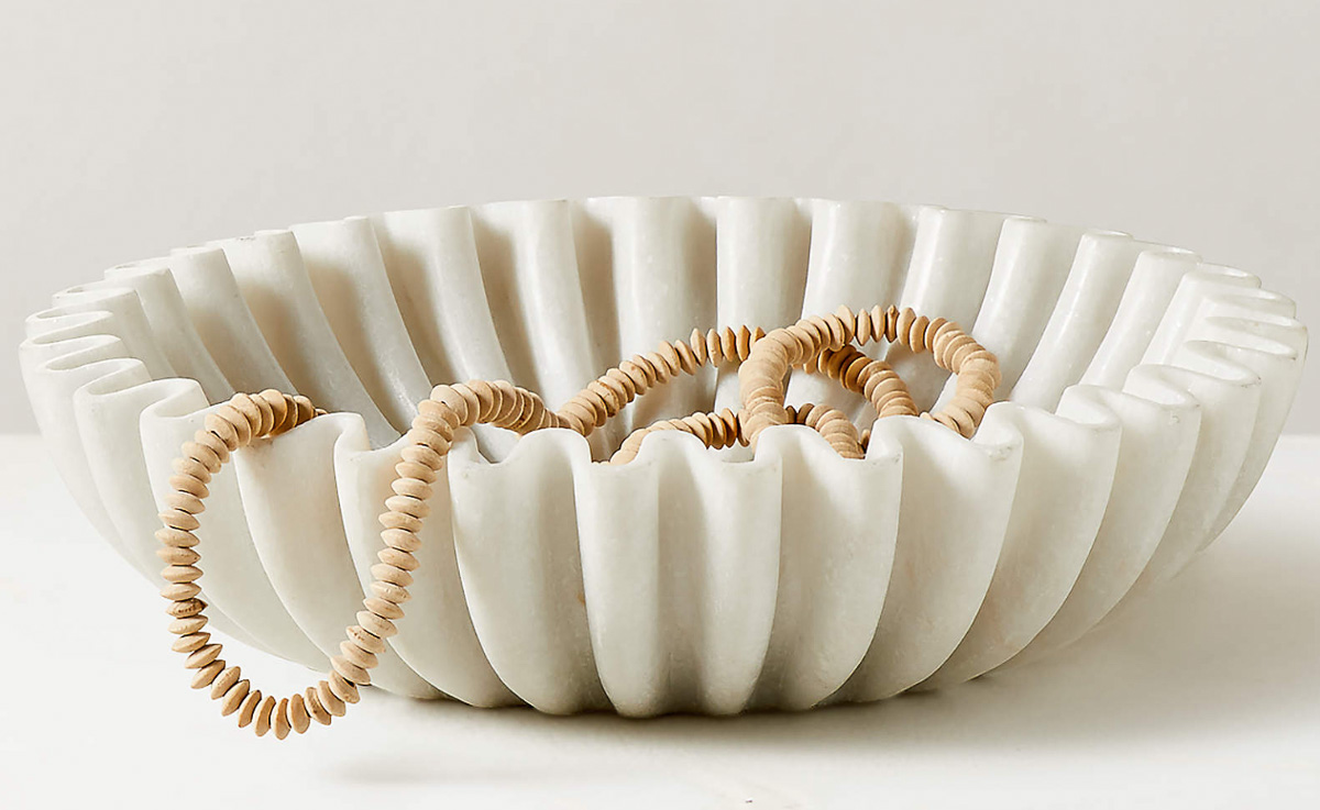Marble fluted bowl
