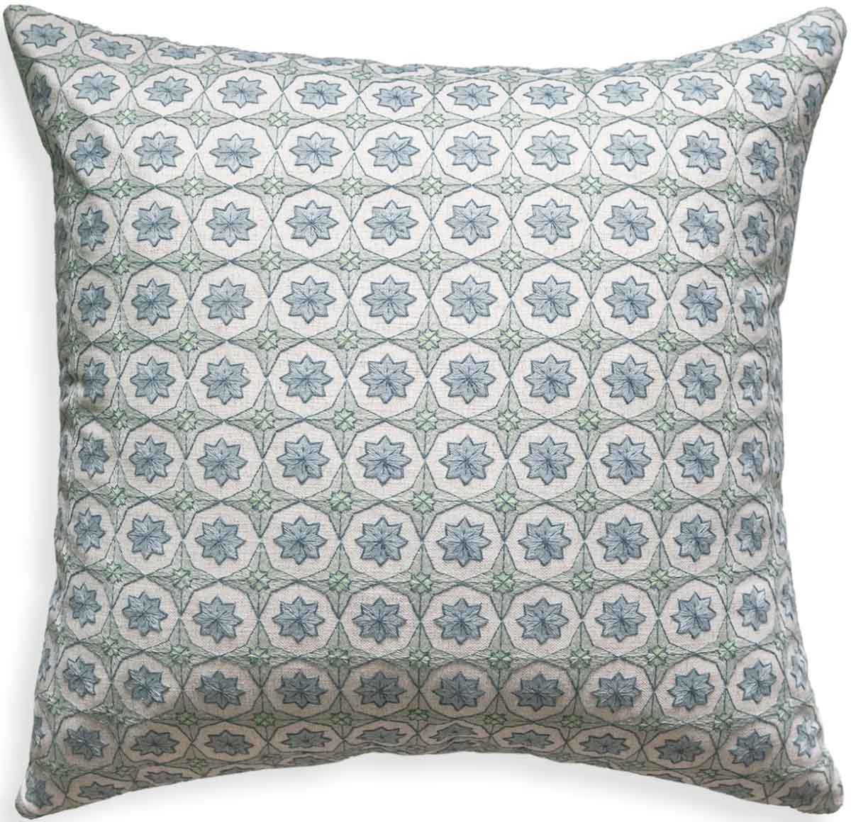 Blue and green patterned pillow cover