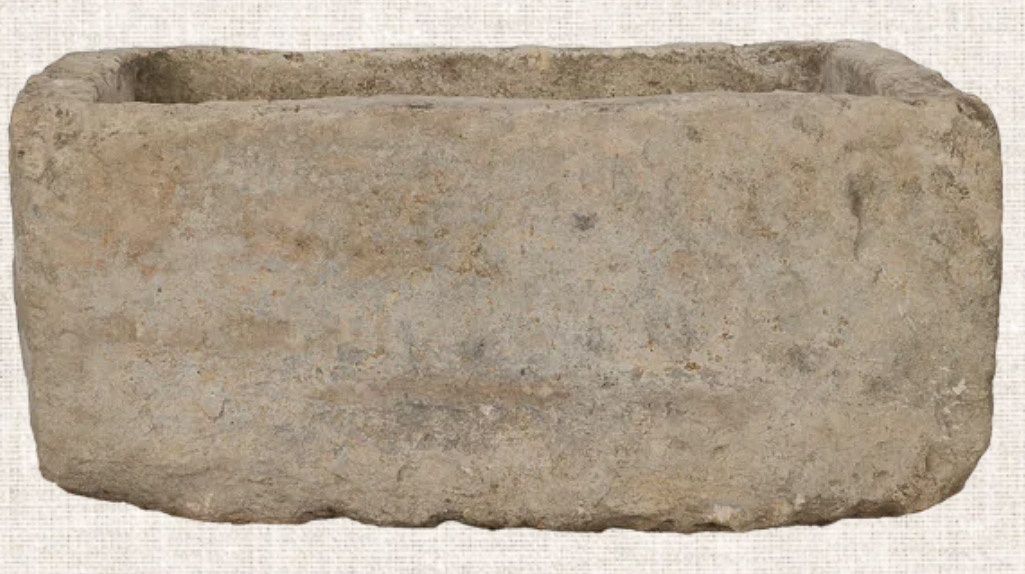 Vintage limestone trough for a garden
