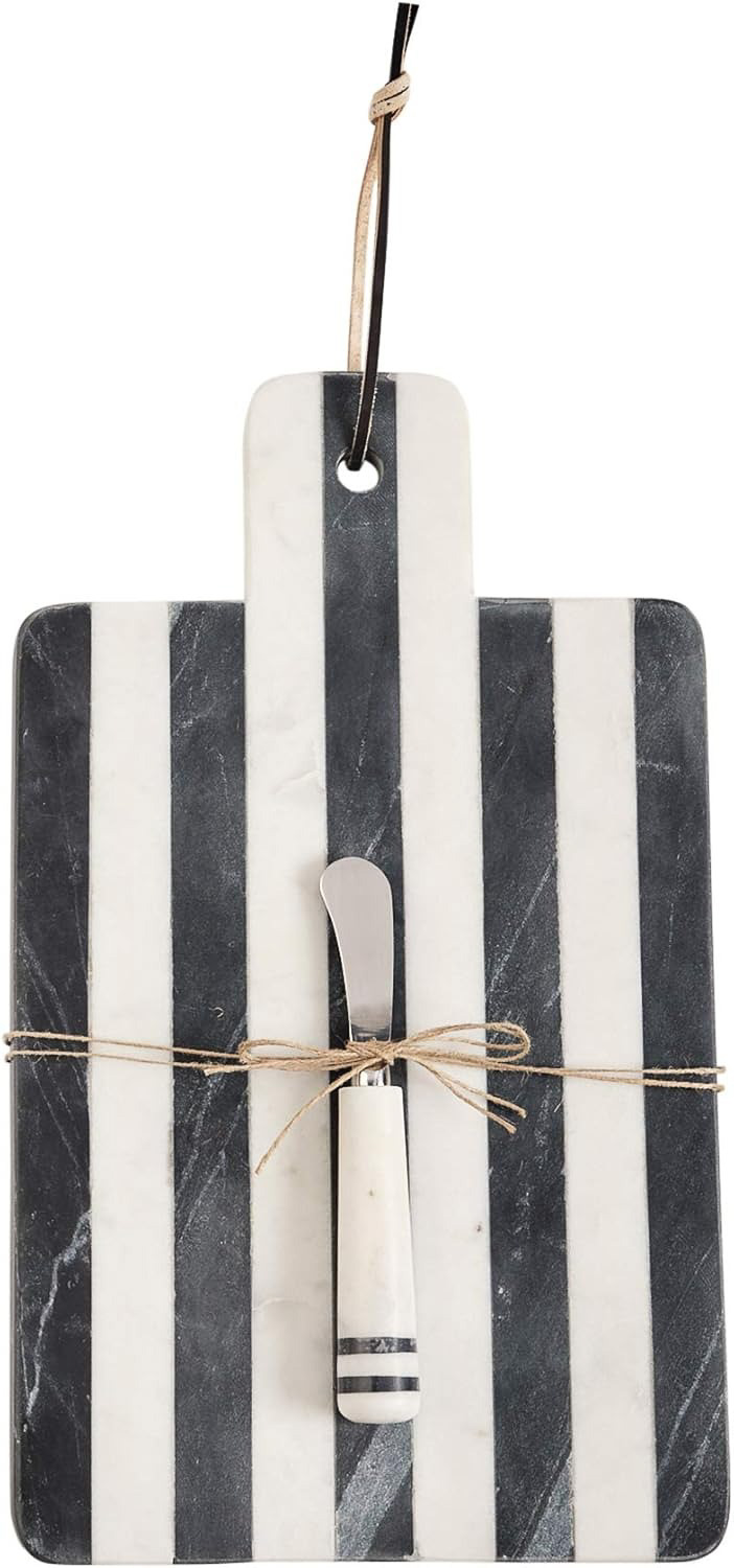 Black and white marble cutting board set