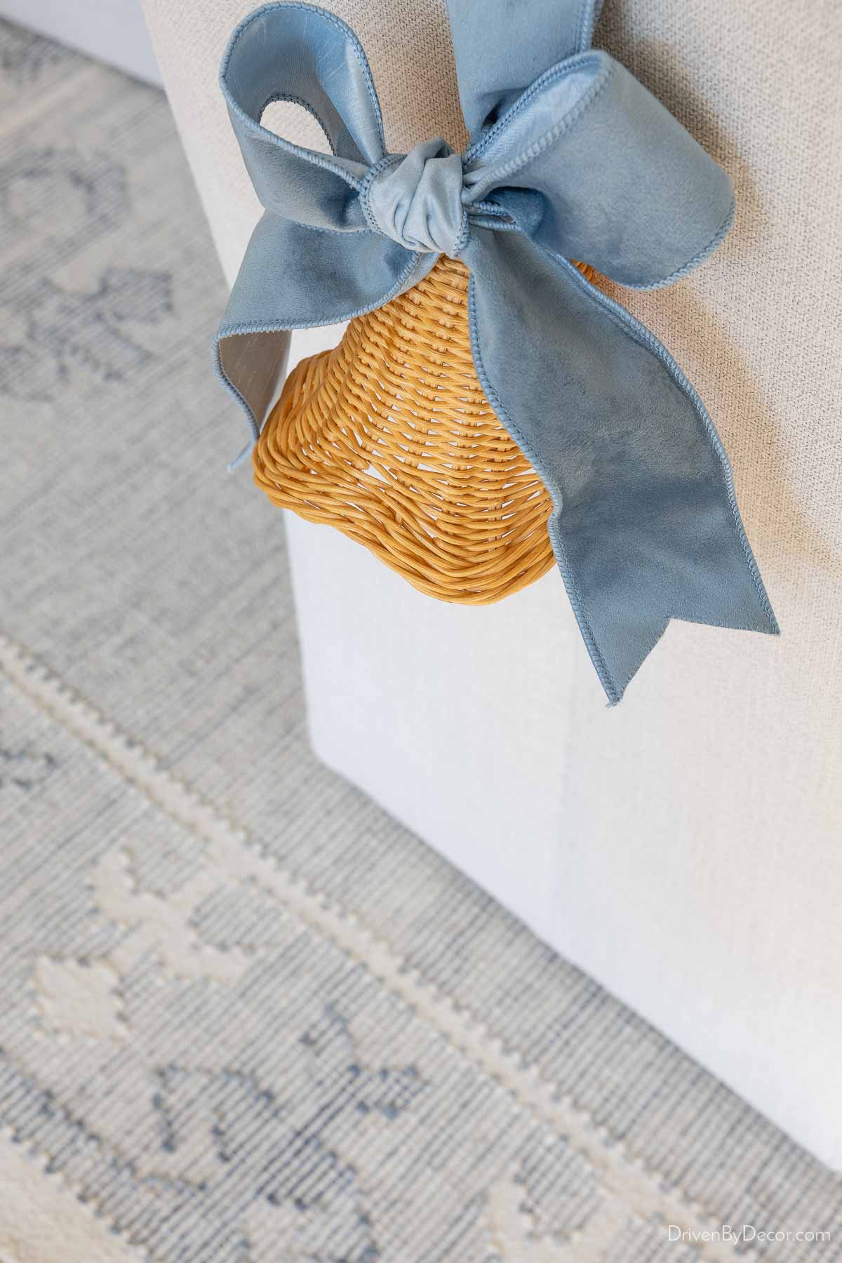 Blue and white color palette for coastal Christmas decor