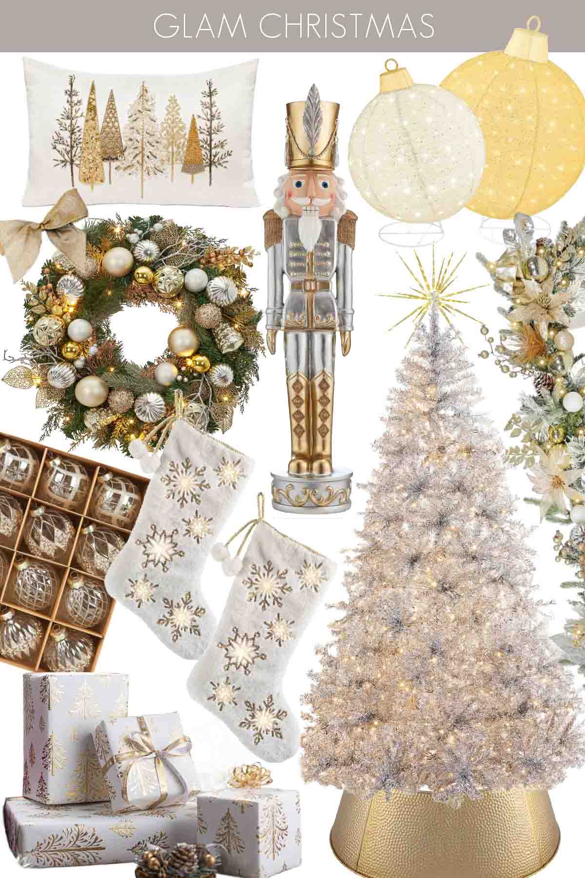 Glam Christmas decorating theme