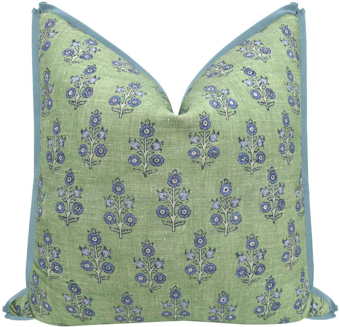 Green & blue patterned pillow covers