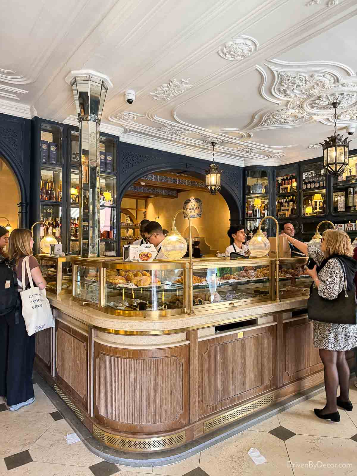 Historic counter of Pasteis de Belemis in Lisbon