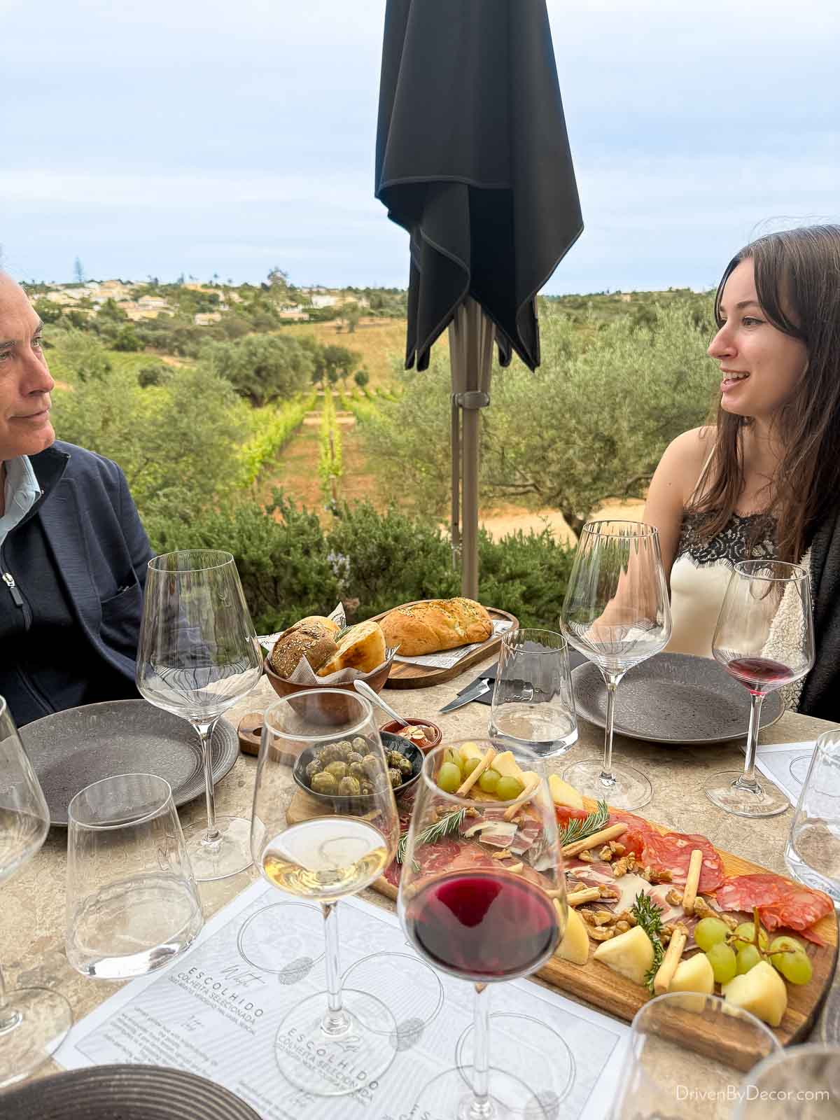 Charcuterie and wine flights at Quinta dos Santos vineyard