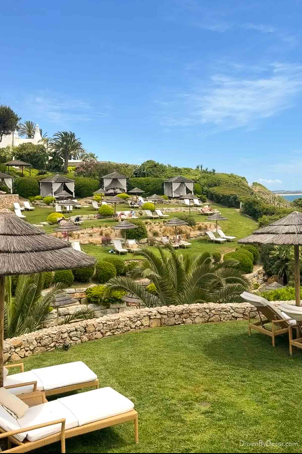 Terraced lounge seating at Vila Vita Parc resort