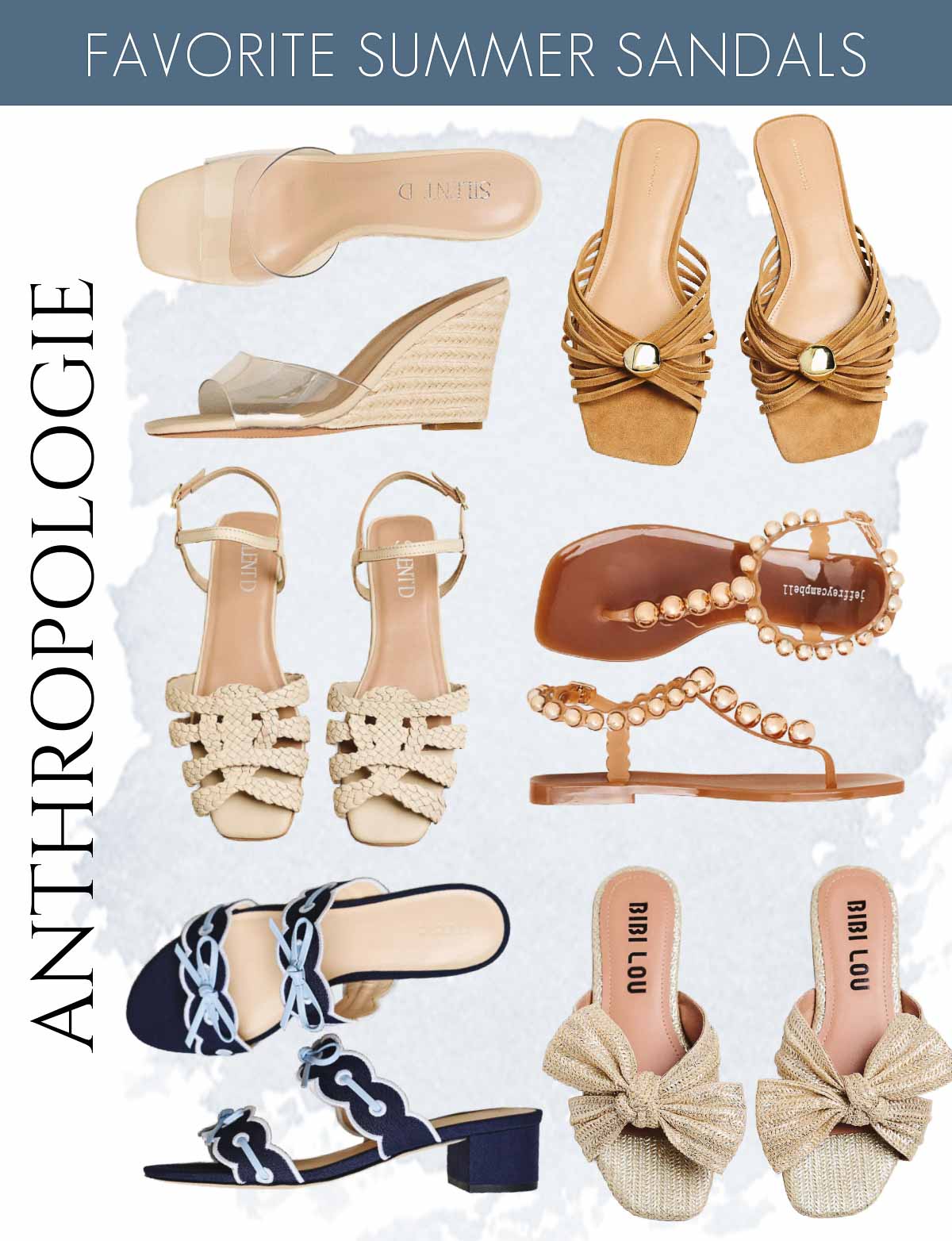 8 pairs of Anthropologie sandals