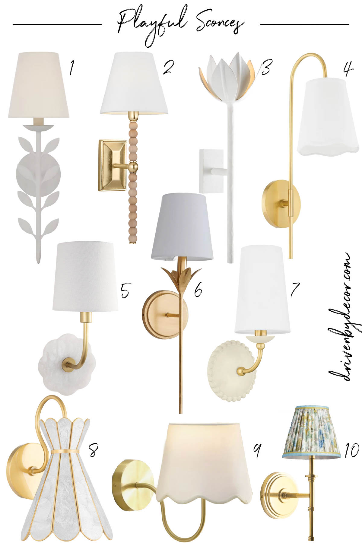 Collage of playful sconces