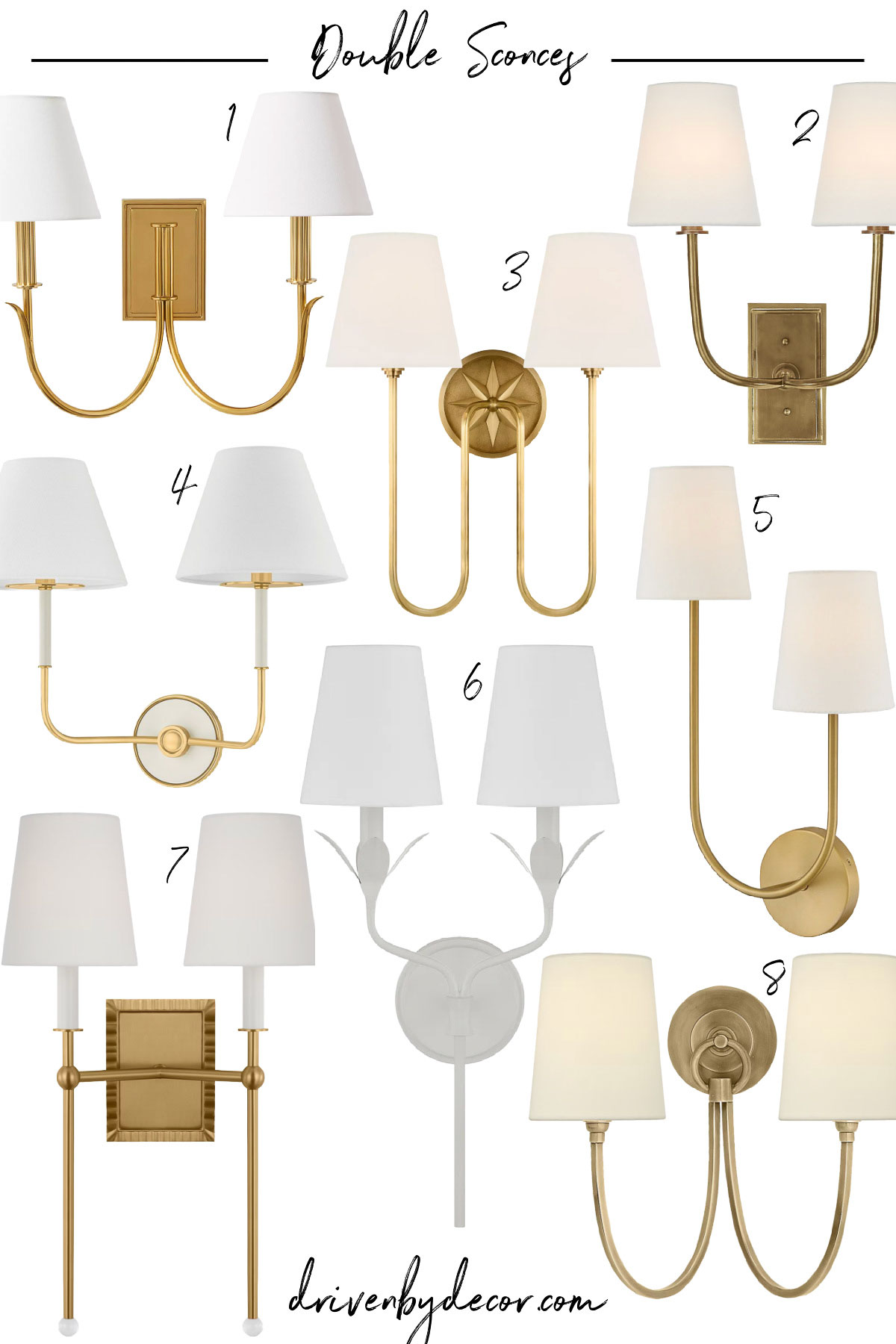 Collage of double sconces