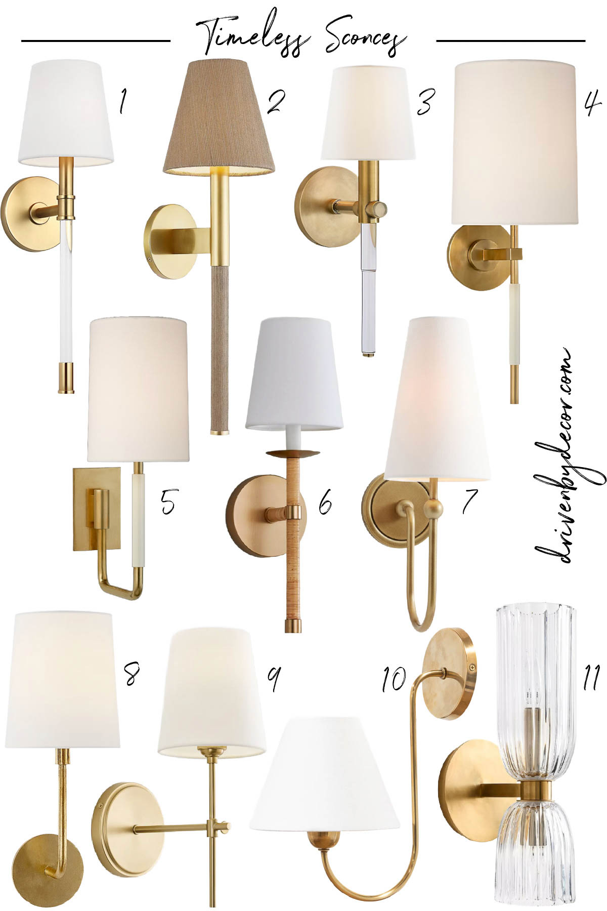 Collage of timeless wall sconces