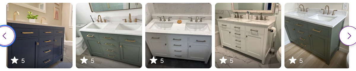 Customer photos of bathroom vanities